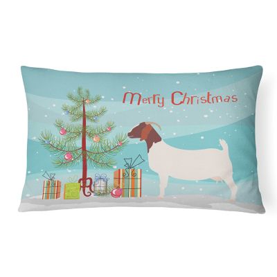 Caroline's Treasures, Christmas, Boer Goat Christmas Canvas Fabric Decorative Pillow, 12 x 16, Farm Animals Image 1