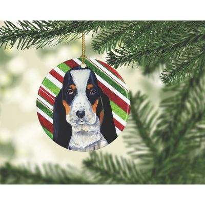 Caroline's Treasures, Christmas Ceramic Ornament, Dogs, Basset Hound, 2.8x2.8 Image 1