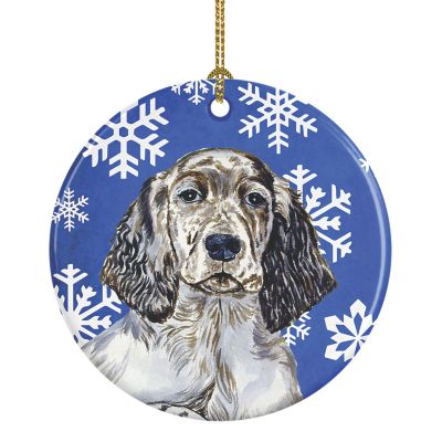 Caroline's Treasures, Christmas Ceramic Ornament, Dogs, English Setter, 2.8x2.8 Image 1