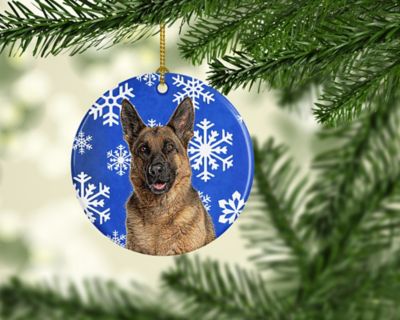 Caroline's Treasures, Christmas Ceramic Ornament, Dogs, German Shepherd, 2.8x2.8 Image 1