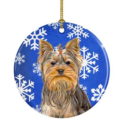 Caroline's Treasures, Christmas Ceramic Ornament, Dogs, Yorkshire Terrier, 2.8x2.8 Image 1