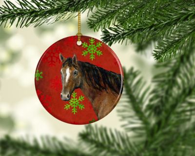 Caroline's Treasures, Christmas Ceramic Ornament, Farm Animals, Horse, 2.8x2.8 Image 1