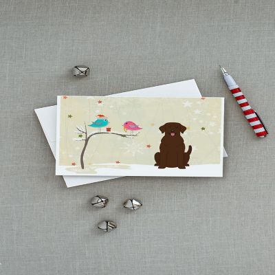 Caroline's Treasures Christmas, Christmas Presents between Friends Labrador Retriever - Chocolate Greeting Cards and Envelopes Pack of 8, 7 x 5, Dogs Image 2