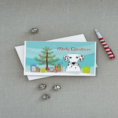 Caroline's Treasures Christmas, Christmas Tree and Dalmatian Greeting Cards and Envelopes Pack of 8, 7 x 5, Dogs Image 2