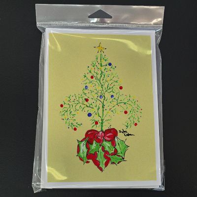 Caroline's Treasures Christmas, Christmas Tree Fleur de lis Greeting Cards and Envelopes Pack of 8, 7 x 5, New Orleans Image 2