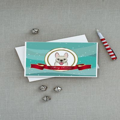 Caroline's Treasures Christmas, French Bulldog Merry Christmas Greeting Cards and Envelopes Pack of 8, 7 x 5, Dogs Image 2