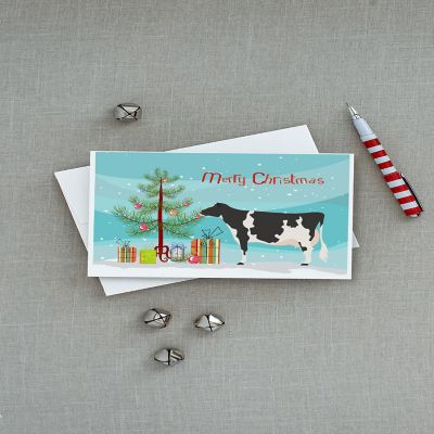 Caroline's Treasures Christmas, Holstein Cow Christmas Greeting Cards and Envelopes Pack of 8, 7 x 5, Farm Animals Image 2