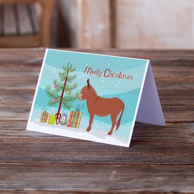 Caroline's Treasures Christmas, Irish Donkey Christmas Greeting Cards and Envelopes Pack of 8, 7 x 5, Farm Animals Image 1