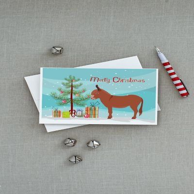 Caroline's Treasures Christmas, Irish Donkey Christmas Greeting Cards and Envelopes Pack of 8, 7 x 5, Farm Animals Image 2