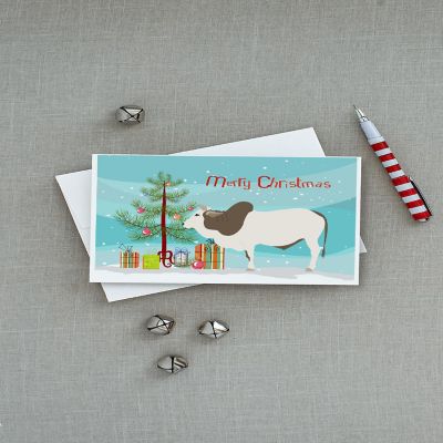 Caroline's Treasures Christmas, Malvi Cow Christmas Greeting Cards and Envelopes Pack of 8, 7 x 5, Farm Animals Image 2