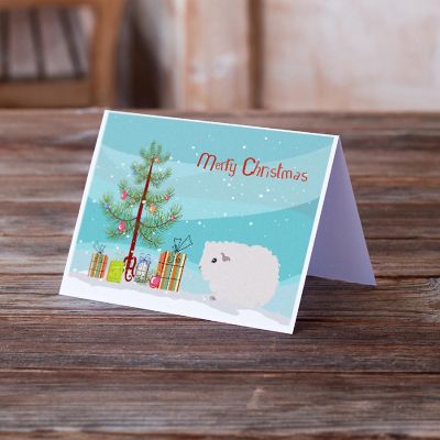Caroline's Treasures Christmas, Merino Guinea Pig Merry Christmas Greeting Cards and Envelopes Pack of 8, 7 x 5, Rodents Image 1