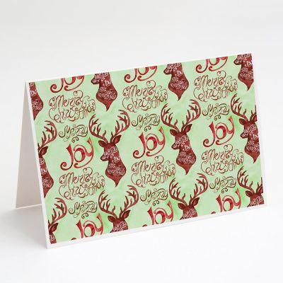 Caroline's Treasures Christmas, Merry Christmas Joy Reindeer Greeting Cards and Envelopes Pack of 8, 7 x 5, Image 1