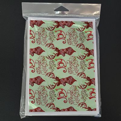 Caroline's Treasures Christmas, Merry Christmas Joy Reindeer Greeting Cards and Envelopes Pack of 8, 7 x 5, Image 2