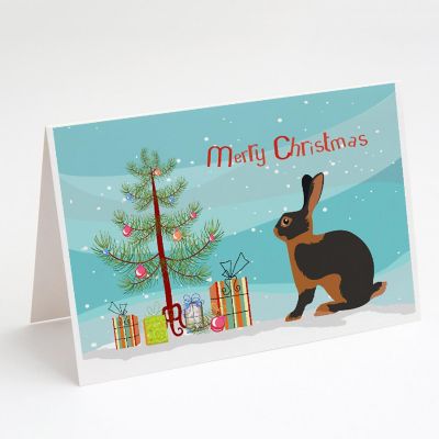 Caroline's Treasures Christmas, Tan Rabbit Christmas Greeting Cards and Envelopes Pack of 8, 7 x 5, Farm Animals Image 1