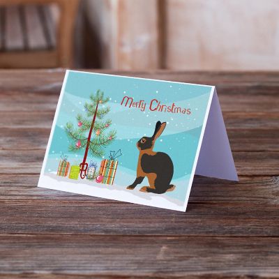 Caroline's Treasures Christmas, Tan Rabbit Christmas Greeting Cards and Envelopes Pack of 8, 7 x 5, Farm Animals Image 1