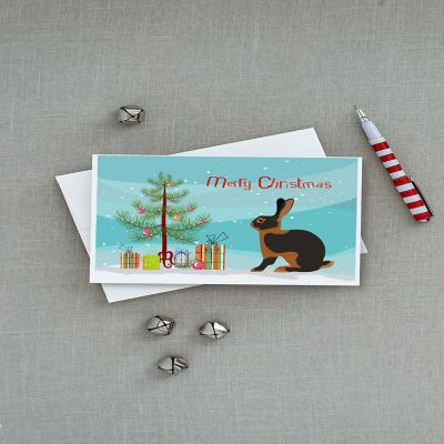 Caroline's Treasures Christmas, Tan Rabbit Christmas Greeting Cards and Envelopes Pack of 8, 7 x 5, Farm Animals Image 2