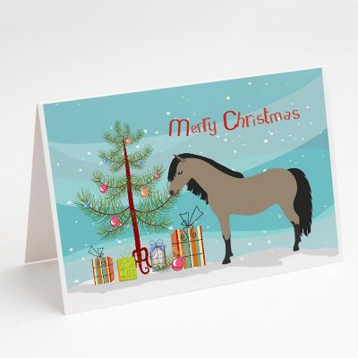 Caroline's Treasures Christmas, Welsh Pony Horse Christmas Greeting Cards and Envelopes Pack of 8, 7 x 5, Farm Animals Image 1