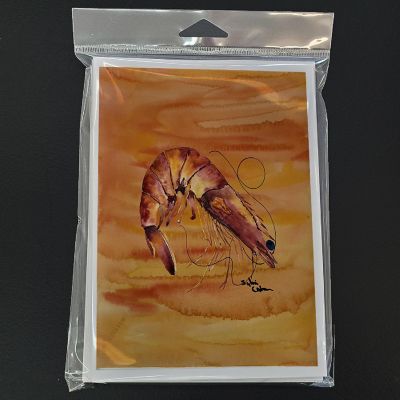 Caroline's Treasures Cooked Shrimp Spicy Hot Greeting Cards and Envelopes Pack of 8, 7 x 5, Seafood Image 2