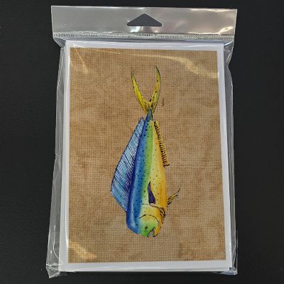 Caroline's Treasures Dolphin Mahi Mahi Greeting Cards and Envelopes Pack of 8, 7 x 5, Nautical Image 1