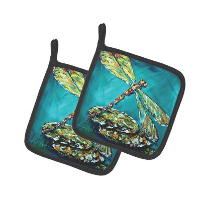 Caroline's Treasures Dragonfly Matin Pair of Pot Holders, 7.5 x 7.5, Insects Image 1