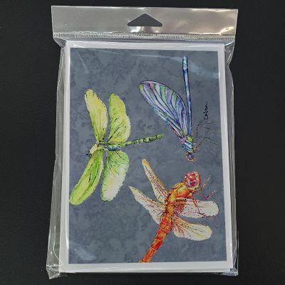 Caroline's Treasures Dragonfly Times Three Greeting Cards and Envelopes Pack of 8, 7 x 5, Insects Image 2