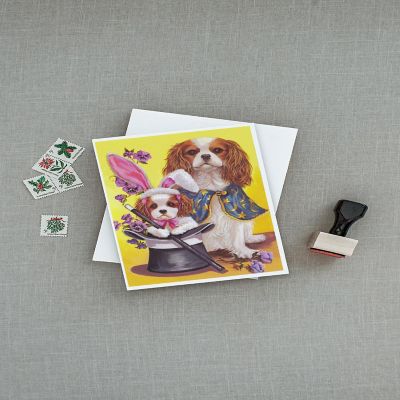 Caroline's Treasures Easter, Cavalier Spaniel Easter Magic Greeting Cards and Envelopes Pack of 8, 7 x 5, Dogs Image 2