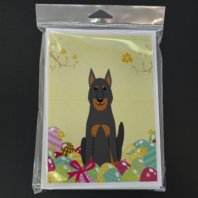 Caroline's Treasures Easter, Easter Eggs Beauce Shepherd Dog Greeting Cards and Envelopes Pack of 8, 7 x 5, Dogs Image 2