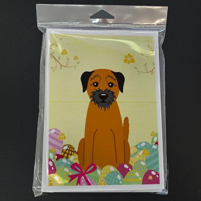 Caroline's Treasures Easter, Easter Eggs Border Terrier Greeting Cards and Envelopes Pack of 8, 7 x 5, Dogs Image 2