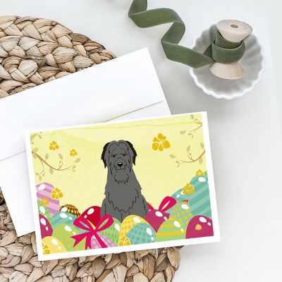 Caroline's Treasures Easter, Easter Eggs Briard Black Greeting Cards and Envelopes Pack of 8, 7 x 5, Dogs Image 1