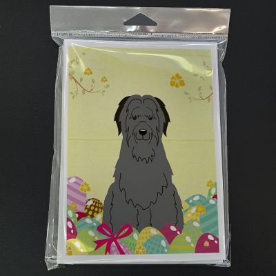 Caroline's Treasures Easter, Easter Eggs Briard Black Greeting Cards and Envelopes Pack of 8, 7 x 5, Dogs Image 2