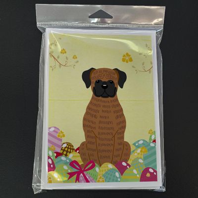 Caroline's Treasures Easter, Easter Eggs Brindle Boxer Greeting Cards and Envelopes Pack of 8, 7 x 5, Dogs Image 2