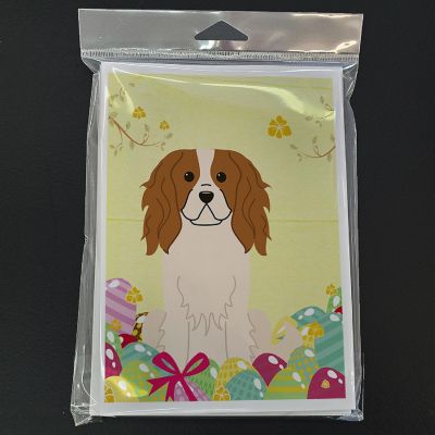 Caroline's Treasures Easter, Easter Eggs Cavalier Spaniel Greeting Cards and Envelopes Pack of 8, 7 x 5, Dogs Image 2