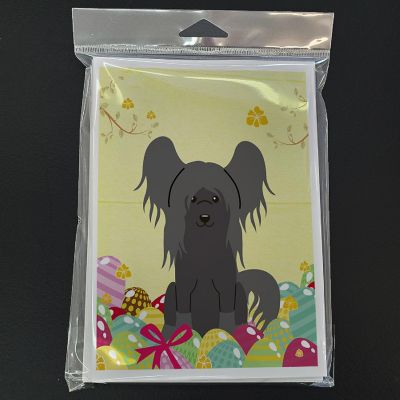 Caroline's Treasures Easter, Easter Eggs Chinese Crested Black Greeting Cards and Envelopes Pack of 8, 7 x 5, Dogs Image 2