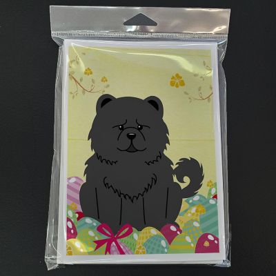 Caroline's Treasures Easter, Easter Eggs Chow Chow Black Greeting Cards and Envelopes Pack of 8, 7 x 5, Dogs Image 2