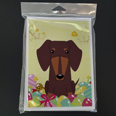 Caroline's Treasures Easter, Easter Eggs Dachshund Chocolate Greeting Cards and Envelopes Pack of 8, 7 x 5, Dogs Image 2