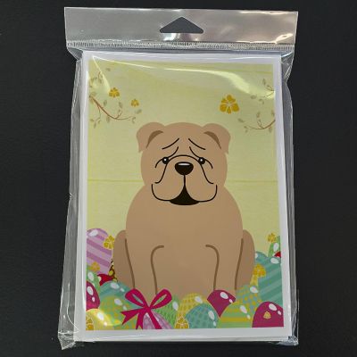 Caroline's Treasures Easter, Easter Eggs English Bulldog Fawn Greeting Cards and Envelopes Pack of 8, 7 x 5, Dogs Image 2