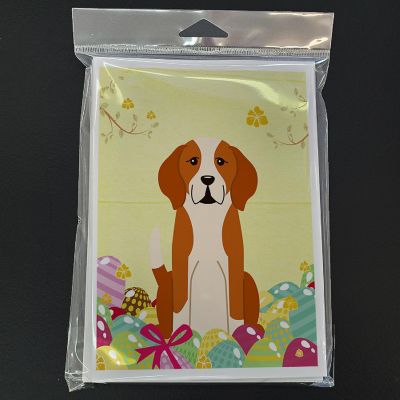 Caroline's Treasures Easter, Easter Eggs English Foxhound Greeting Cards and Envelopes Pack of 8, 7 x 5, Dogs Image 2