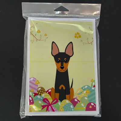 Caroline's Treasures Easter, Easter Eggs English Toy Terrier Greeting Cards and Envelopes Pack of 8, 7 x 5, Dogs Image 2