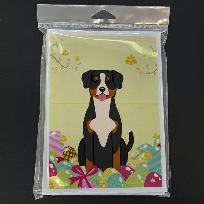 Caroline's Treasures Easter, Easter Eggs Entlebucher Greeting Cards and Envelopes Pack of 8, 7 x 5, Dogs Image 2