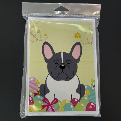 Caroline's Treasures Easter, Easter Eggs French Bulldog Black White Greeting Cards and Envelopes Pack of 8, 7 x 5, Dogs Image 2