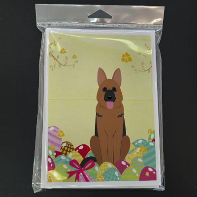 Caroline's Treasures Easter, Easter Eggs German Shepherd Greeting Cards and Envelopes Pack of 8, 7 x 5, Dogs Image 2