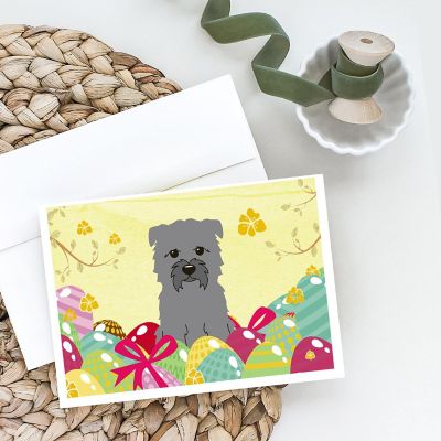 Caroline's Treasures Easter, Easter Eggs Glen of Imal Grey Greeting Cards and Envelopes Pack of 8, 7 x 5, Dogs Image 1