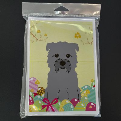 Caroline's Treasures Easter, Easter Eggs Glen of Imal Grey Greeting Cards and Envelopes Pack of 8, 7 x 5, Dogs Image 2