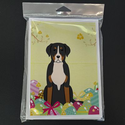 Caroline's Treasures Easter, Easter Eggs Greater Swiss Mountain Dog Greeting Cards and Envelopes Pack of 8, 7 x 5, Dogs Image 2