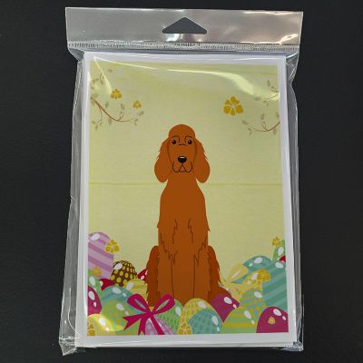 Caroline's Treasures Easter, Easter Eggs Irish Setter Greeting Cards and Envelopes Pack of 8, 7 x 5, Dogs Image 2