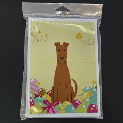 Caroline's Treasures Easter, Easter Eggs Irish Terrier Greeting Cards and Envelopes Pack of 8, 7 x 5, Dogs Image 2
