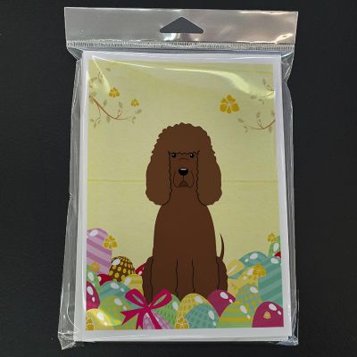 Caroline's Treasures Easter, Easter Eggs Irish Water Spaniel Greeting Cards and Envelopes Pack of 8, 7 x 5, Dogs Image 2