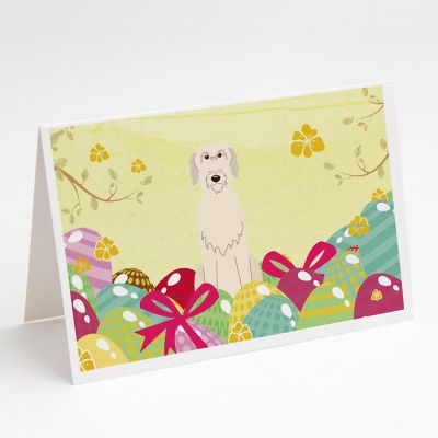 Caroline's Treasures Easter, Easter Eggs Irish Wolfhound Greeting Cards and Envelopes Pack of 8, 7 x 5, Dogs Image 1