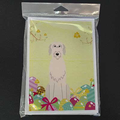Caroline's Treasures Easter, Easter Eggs Irish Wolfhound Greeting Cards and Envelopes Pack of 8, 7 x 5, Dogs Image 2