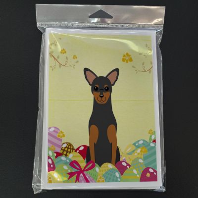 Caroline's Treasures Easter, Easter Eggs Manchester Terrier Greeting Cards and Envelopes Pack of 8, 7 x 5, Dogs Image 2